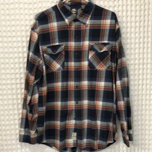 Mens Timberland Plaid Long Sleeve Button Down XL